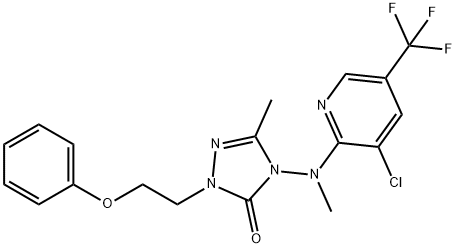 4-[[3-CHLORO-5-(TRIFLUOROMETHYL)-2-PYRIDINYL](METHYL)AMINO]-5-METHYL-2-(2-PHENOXYETHYL)-2,4-DIHYDRO-3H-1,2,4-TRIAZOL-3-ONE 结构式