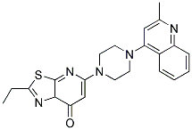 2-ETHYL-5-(4-(2-METHYLQUINOLIN-4-YL)PIPERAZIN-1-YL)THIAZOLO[5,4-B]PYRIDIN-7(7AH)-ONE 结构式
