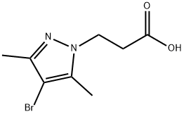 3-(4-溴-3,5-二甲基-1H-吡唑-1-基)丙酸 结构式