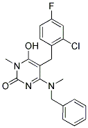 4-[BENZYL(METHYL)AMINO]-5-(2-CHLORO-4-FLUOROBENZYL)-6-HYDROXY-1-METHYLPYRIMIDIN-2(1H)-ONE 结构式