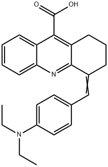 4-{[4-(二乙氨基)苯基]亚甲基}-1,2,3,4-四氢吖啶-9-羧酸 结构式