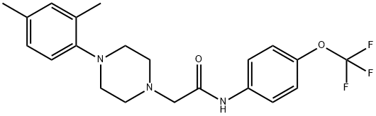 2-[4-(2,4-DIMETHYLPHENYL)PIPERAZINO]-N-[4-(TRIFLUOROMETHOXY)PHENYL]ACETAMIDE 结构式