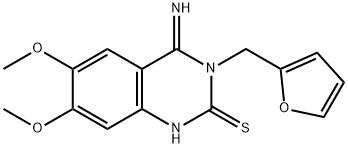 3-(2-FURYLMETHYL)-4-IMINO-6,7-DIMETHOXY-3,4-DIHYDRO-2(1H)-QUINAZOLINETHIONE 结构式