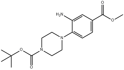 4-(2-AMINO-4-METHOXYCARBONYL-PHENYL)-PIPERAZINE-1-CARBOXYLIC ACID TERT-BUTYL ESTER 结构式