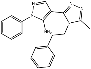 4-(5-METHYL-4-PHENETHYL-4H-1,2,4-TRIAZOL-3-YL)-1-PHENYL-1H-PYRAZOL-5-AMINE 结构式