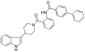 N-[2-((4-(1H-INDOL-3-YL)PIPERIDIN-1-YL)CARBONYL)PHENYL]-1,1'-BIPHENYL-4-CARBOXAMIDE 结构式