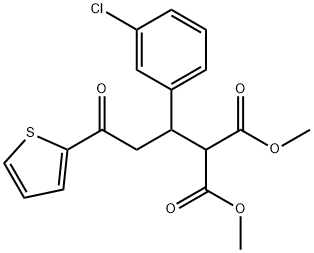 DIMETHYL 2-[1-(3-CHLOROPHENYL)-3-OXO-3-(2-THIENYL)PROPYL]MALONATE 结构式