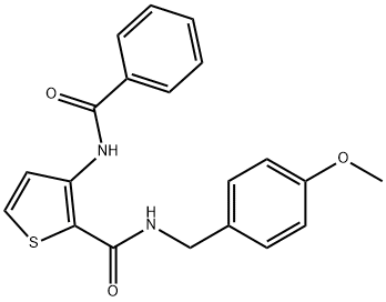3-(Benzoylamino)-N-(4-methoxybenzyl)-2-thiophenecarboxamide 结构式