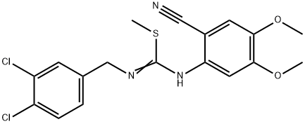 1-CYANO-2-([(Z)-[(3,4-DICHLOROBENZYL)AMINO](METHYLSULFANYL)METHYLIDENE]AMINO)-4,5-DIMETHOXYBENZENE 结构式