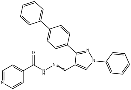 N'-[(Z)-(3-[1,1'-BIPHENYL]-4-YL-1-PHENYL-1H-PYRAZOL-4-YL)METHYLIDENE]ISONICOTINOHYDRAZIDE 结构式