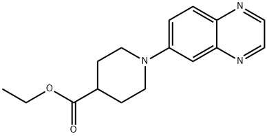 1-(喹喔啉-6-基)哌啶-4-羧酸乙酯 结构式