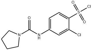 2-CHLORO-4-[(PYRROLIDINE-1-CARBONYL)-AMINO]-BENZENESULFONYL CHLORIDE 结构式