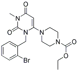 4-[3-(2-BROMO-BENZYL)-1-METHYL-2,6-DIOXO-1,2,3,6-TETRAHYDRO-PYRIMIDIN-4-YL]-PIPERAZINE-1-CARBOXYLIC ACID ETHYL ESTER 结构式