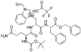 BOC-GLN-D-TRP(FORMYL)-PHE BENZYL ESTER TRIFLUOROACETATE SALT 结构式