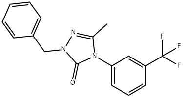 2-BENZYL-5-METHYL-4-[3-(TRIFLUOROMETHYL)PHENYL]-2,4-DIHYDRO-3H-1,2,4-TRIAZOL-3-ONE 结构式