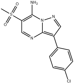 3-(4-CHLOROPHENYL)-6-(METHYLSULFONYL)PYRAZOLO[1,5-A]PYRIMIDIN-7-AMINE 结构式