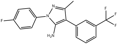 1-(4-氟苯基)-3-甲基-4-(3-(三氟甲基)苯基)-1H-吡唑-5-胺 结构式