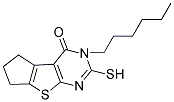 5-HEXYL-6-MERCAPTO-1,2,3,5-TETRAHYDRO-8-THIA-5,7-DIAZA-CYCLOPENTA[A]INDEN-4-ONE 结构式