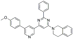 2-(6-[5-(4-METHOXY-PHENYL)-PYRIDIN-3-YL]-2-PHENYL-PYRIMIDIN-4-YL)-1,2,3,4-TETRAHYDRO-ISOQUINOLINE 结构式