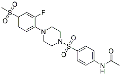 N-(4-[4-(2-FLUORO-4-METHANESULFONYL-PHENYL)-PIPERAZINE-1-SULFONYL]-PHENYL)-ACETAMIDE 结构式