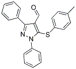 5-[(4-METHYLPHENYL)SULFANYL]-1,3-DIPHENYL-1H-PYRAZOLE-4-CARBALDEHYDE 结构式