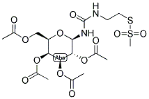 2,3,4,6-TETRA-O-ACETYL-N-(BETA-D-GALACTOPYRANOSYL)-N'-[(2-METHANETHIOSULFONYL)ETHYL]UREA 结构式