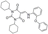 1,3-DICYCLOHEXYL-5-((2-PHENOXYPHENYLAMINO)METHYLENE)PYRIMIDINE-2,4,6(1H,3H,5H)-TRIONE 结构式