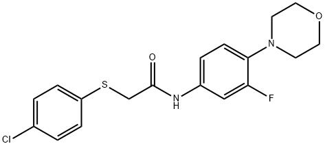 2-[(4-CHLOROPHENYL)SULFANYL]-N-(3-FLUORO-4-MORPHOLINOPHENYL)ACETAMIDE 结构式