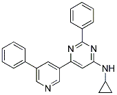N-CYCLOPROPYL-2-PHENYL-6-(5-PHENYLPYRIDIN-3-YL)PYRIMIDIN-4-AMINE 结构式
