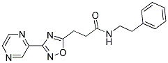 N-(2-PHENYLETHYL)-3-[3-(PYRAZIN-2-YL)-1,2,4-OXADIAZOL-5-YL]PROPANAMIDE 结构式