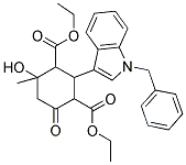 DIETHYL 2-(1-BENZYL-1H-INDOL-3-YL)-4-HYDROXY-4-METHYL-6-OXO-1,3-CYCLOHEXANEDICARBOXYLATE 结构式