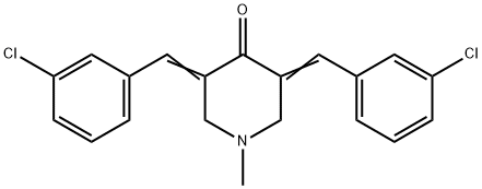 3,5-BIS[(3-CHLOROPHENYL)METHYLENE]-1-METHYLTETRAHYDRO-4(1H)-PYRIDINONE 结构式