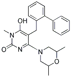 5-BIPHENYL-2-YLMETHYL-4-(2,6-DIMETHYL-MORPHOLIN-4-YL)-6-HYDROXY-1-METHYL-1H-PYRIMIDIN-2-ONE 结构式