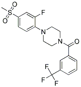 1-[2-FLUORO-4-(METHYLSULFONYL)PHENYL]-4-[3-(TRIFLUOROMETHYL)BENZOYL]PIPERAZINE 结构式