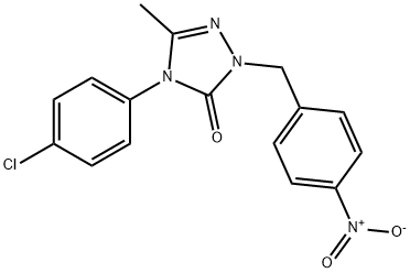 4-(4-Chlorophenyl)-5-methyl-2-(4-nitrobenzyl)-2,4-dihydro-3H-1,2,4-triazol-3-one 结构式