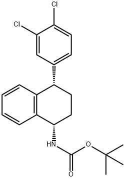 CIS-4-(3,4-DICHLOROPHENYL)-1,2,3,4-TETRAHYDRO-N-BOC-1-NAPHTHALENAMINE 结构式