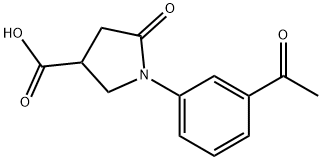 1-(3-乙酰基苯基)-5-氧代吡咯烷-3-羧酸 结构式