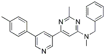 BENZYL-METHYL-[2-METHYL-6-(5-P-TOLYL-PYRIDIN-3-YL)-PYRIMIDIN-4-YL]-AMINE 结构式