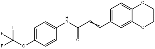 3-(2,3-DIHYDRO-1,4-BENZODIOXIN-6-YL)-N-[4-(TRIFLUOROMETHOXY)PHENYL]ACRYLAMIDE 结构式