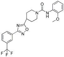 N-(2-Methoxyphenyl)-4-[3-(3-(trifluoromethyl)phenyl)-1,2,4-oxadiazol-5-yl]piperidine-1-carboxamide 结构式