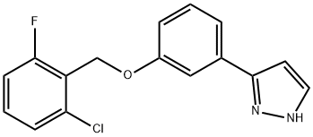 3-(3-[(2-CHLORO-6-FLUOROBENZYL)OXY]PHENYL)-1H-PYRAZOLE 结构式