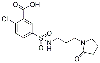 2-CHLORO-5-[3-(2-OXO-PYRROLIDIN-1-YL)-PROPYLSULFAMOYL]-BENZOIC ACID 结构式