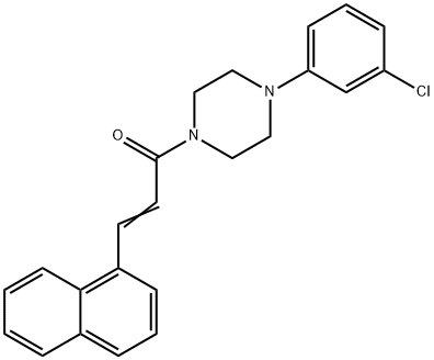 1-[4-(3-CHLOROPHENYL)PIPERAZINO]-3-(1-NAPHTHYL)-2-PROPEN-1-ONE 结构式