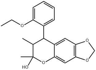8-(2-ETHOXYPHENYL)-6,7-DIMETHYL-7,8-DIHYDRO-6H-[1,3]DIOXOLO[4,5-G]CHROMEN-6-OL 结构式