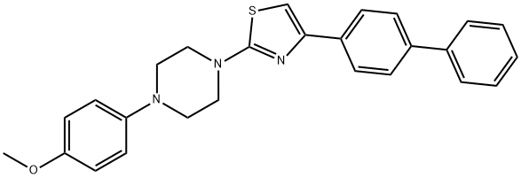 1-(4-[1,1'-BIPHENYL]-4-YL-1,3-THIAZOL-2-YL)-4-(4-METHOXYPHENYL)PIPERAZINE 结构式