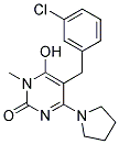 5-(3-CHLOROBENZYL)-6-HYDROXY-1-METHYL-4-PYRROLIDIN-1-YLPYRIMIDIN-2(1H)-ONE 结构式