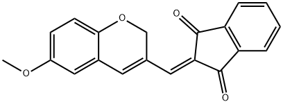 2-[(6-METHOXY-2H-CHROMEN-3-YL)METHYLENE]-1H-INDENE-1,3(2H)-DIONE 结构式