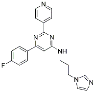 6-(4-FLUOROPHENYL)-N-[3-(1H-IMIDAZOL-1-YL)PROPYL]-2-PYRIDIN-4-YLPYRIMIDIN-4-AMINE 结构式