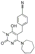 4-[(4-AZEPAN-1-YL-6-HYDROXY-1-METHYL-2-OXO-1,2-DIHYDROPYRIMIDIN-5-YL)METHYL]BENZONITRILE 结构式