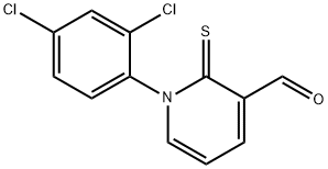 1-(2,4-DICHLOROPHENYL)-2-THIOXO-1,2-DIHYDROPYRIDINE-3-CARBALDEHYDE 结构式